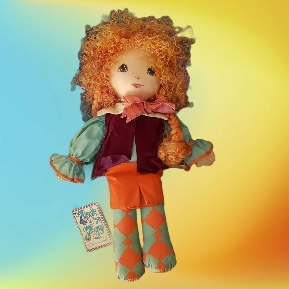 APPLAUSE VINTAGE Rock N Rag Curly Red Hair Stuffed Doll